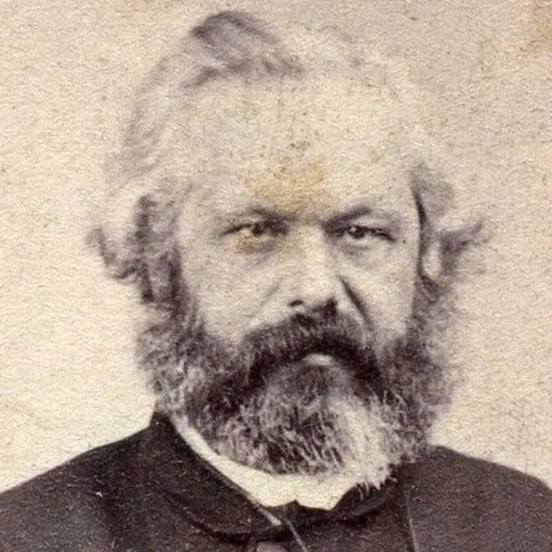 Karl Marx en mars 1866, à Margate : cheveux et barbe grisonnants.