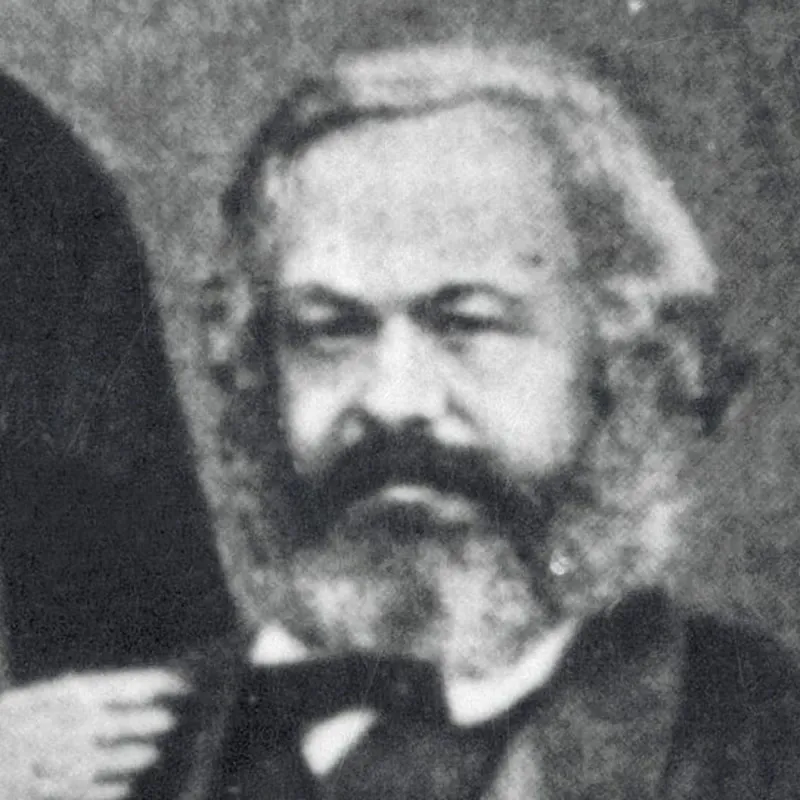 Karl Marx en 1869, photographié avec sa fille Jenny : cheveux blancs.